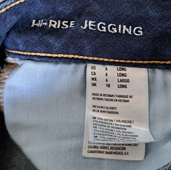 American Eagle Outfitters Jeans Blue Size 6 Long Hi Rise Jegging Skinny Denim - Picture 6 of 13